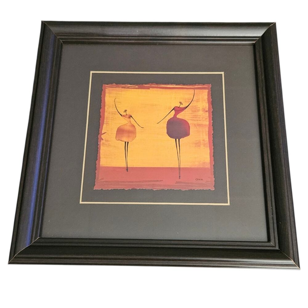 Contemporary Home Ona Ballerina Danseuses Framed Art Print 12x12 Black Frame